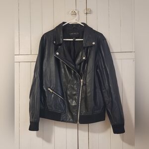 Amazing F21 Black Pleather Biker Bomber Jacket - 2X